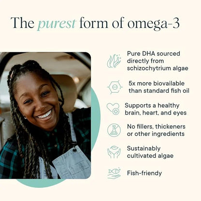 Ora Organic Vegan Omega 3 Supplement 500mg DHA 60 Capsules