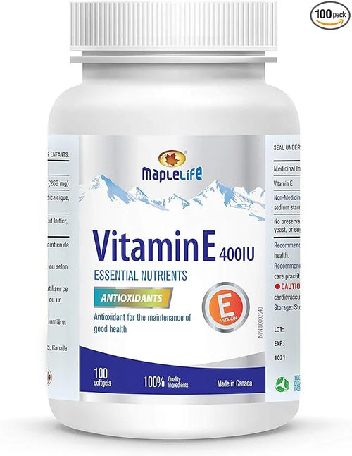 MapleLife Nutrition Vitamin E 400IU 100 softgels