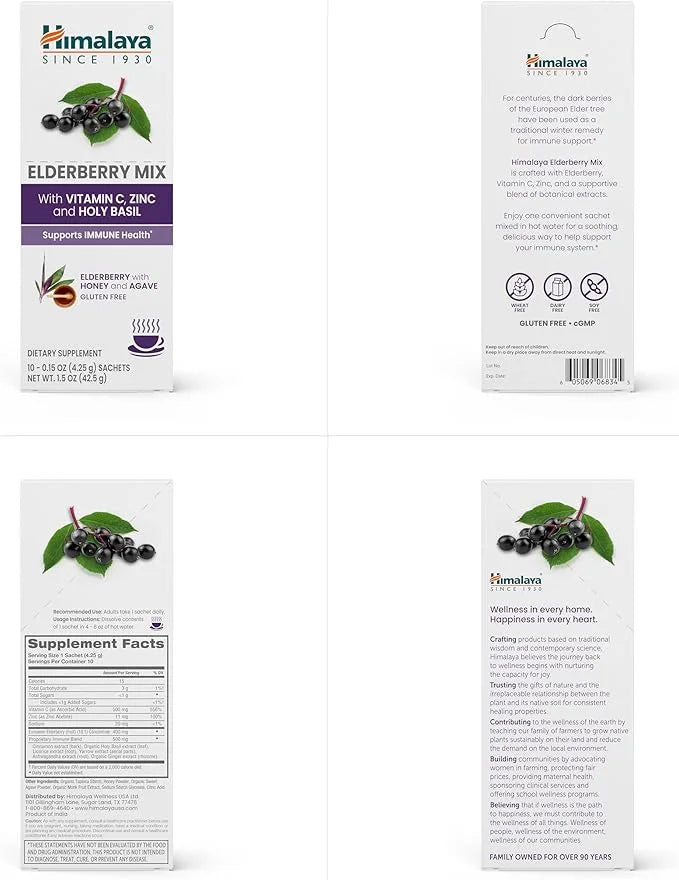 Himalaya Elderberry Mix, Drink Mix Supplement, 10-0.15 oz (4.3 g)