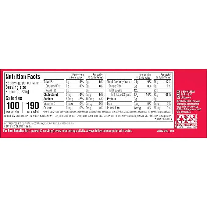 CLIF BLOKS - Strawberry Flavor - Energy Chews - Non-GMO - Plant Based - Fast Fuel for Cycling and Running - Quick Carbohyd...
