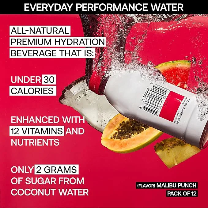 Barcode Sports Drink with Electrolytes Malibu Punch (12 Pack) - Premium Hydration, No Added Sugar - Adaptogen-Powered Plan...