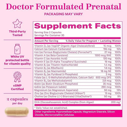 Pink Stork Total Prenatal Vitamins B12 - 60 Capsules, 1 Month
