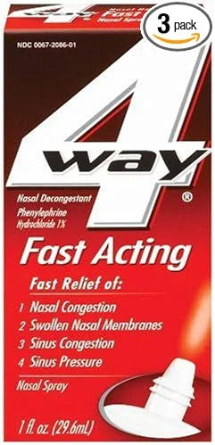 4 Way Nasal Decongestant Nasal Spray, 1 Fl 3)