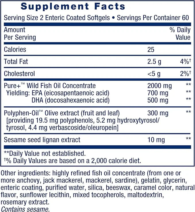 Life Extension Super Omega-3 EPA/DHA Fish 120 Softgels