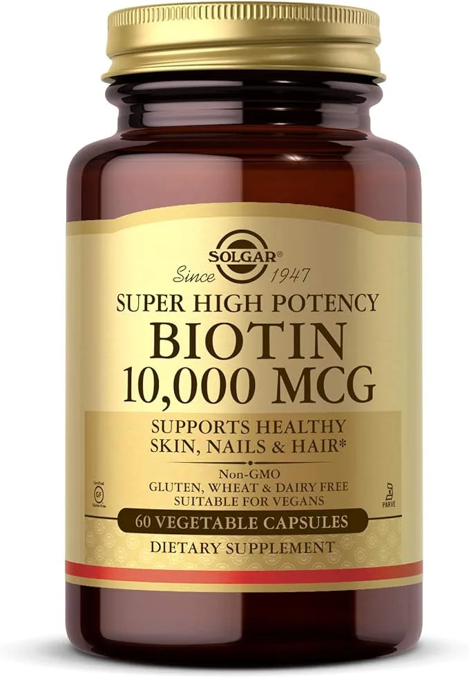 Solgar Biotin 10,000 mcg, 60 Vegetable Capsules 60 Servings