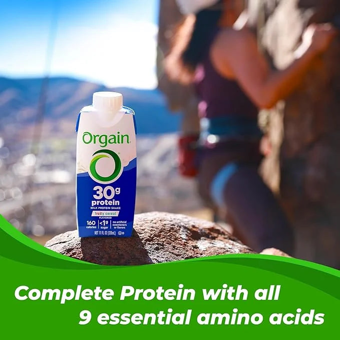 Orgain 30g High Protein Shake, Dairy Isolate Milk Protein, Fruity Cereal, 6g BCAAs, <1g Sugar Per Serving, Meal Replacemen...