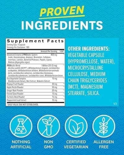 Zenwise Health Digestive Enzymes for Gut Health - Probiotic Multi Enzymes with Prebiotics and Probiotics for Women and Men...