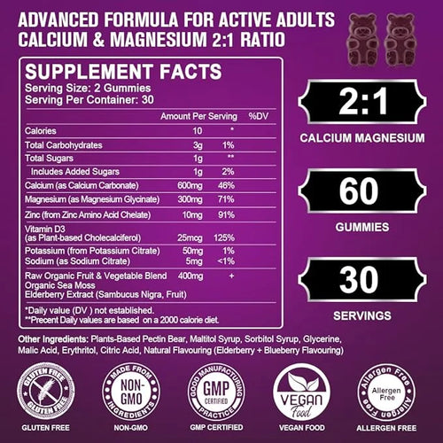 Calcium Magnesium Zinc Gummies with High D3 -