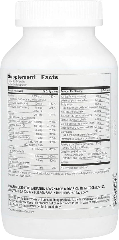 Bariatric Advantage Ultra Multivitamin with Iron 270 Capsules