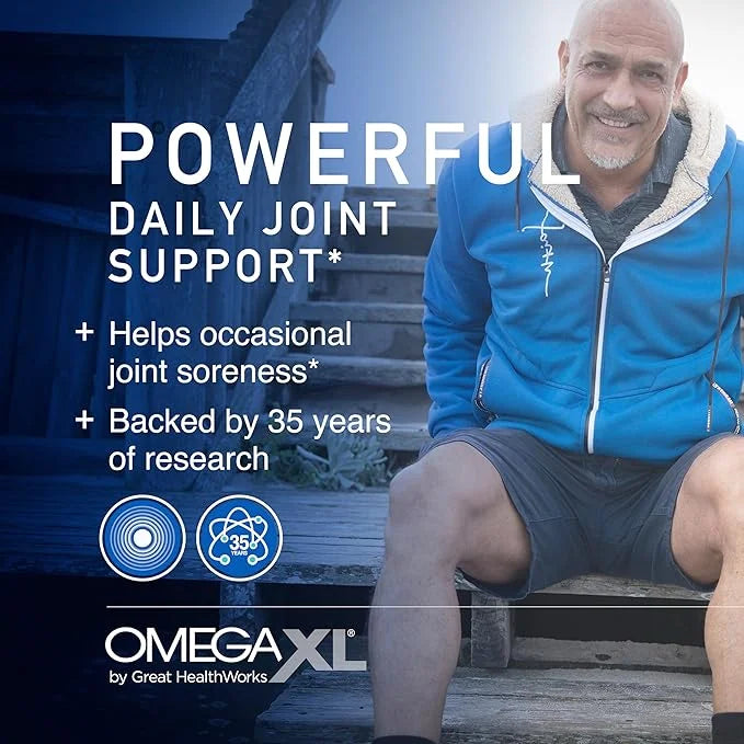 OmegaXL Joint Support Supplement 60 Softgels D3 High 5000 IU 125mcg Immune (30 Softgels) 2 Pack