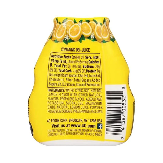 4C Sugar Free Liquid Water Enhancer, Premium Natural Flavors, 0 Calorie Drops (Lemonade, 3 Pack) - Product Image