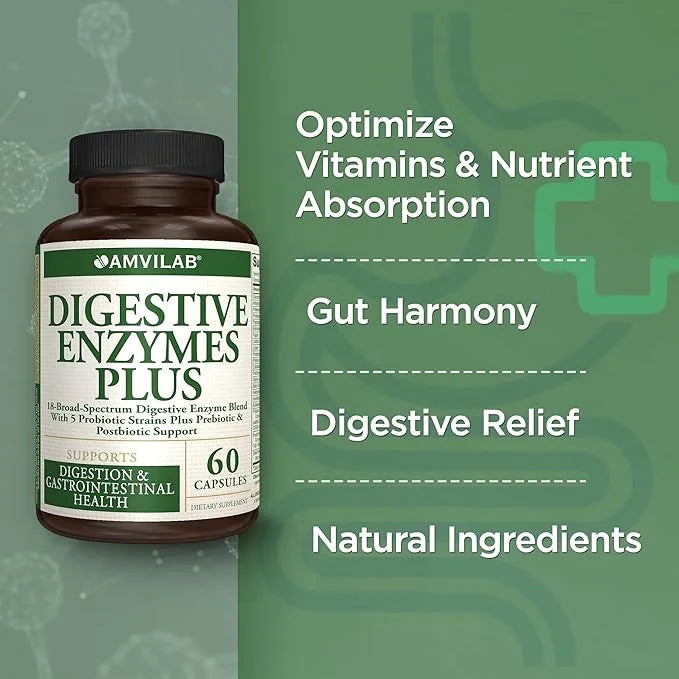 Digestive Enzymes Plus Probiotics.18 broad spectrum 5 probiotic 60 Vegetarian