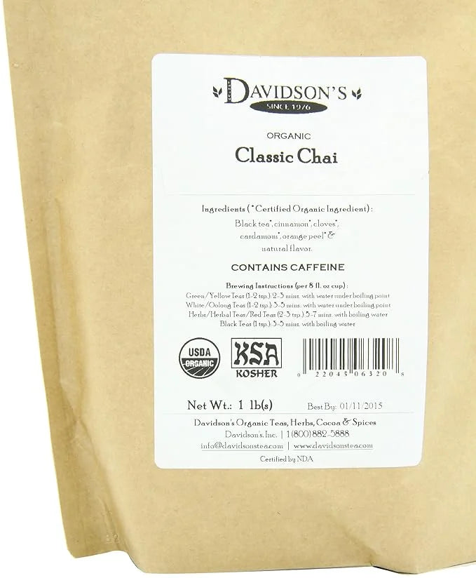 Davidson's Tea Bulk, Classic Chai, 16-Ounce Bag (Packaging May Vary) - Product Image
