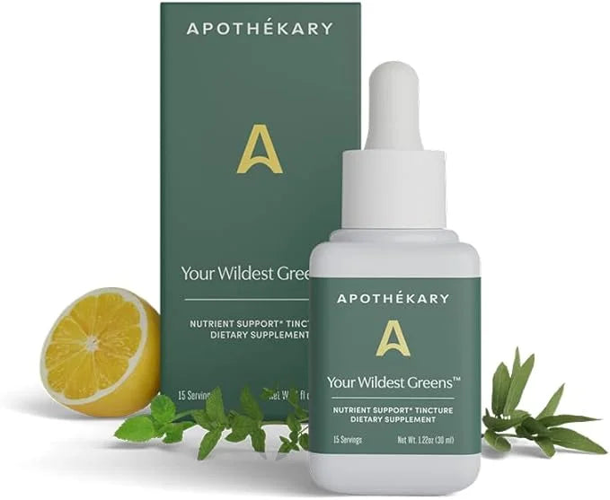 Apothékary Your Wildest Greens Tincture, All-in-One Daily Greens Superfood Supplement, Vitamin & Mineral Support, 5X Poten...