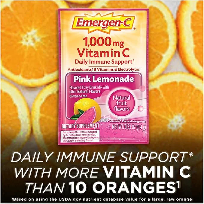 Emergen-C 1000mg Vitamin C Powder, with Antioxidants, B Vitamins and Electrolytes, Immunity Supplements for Immune Support...