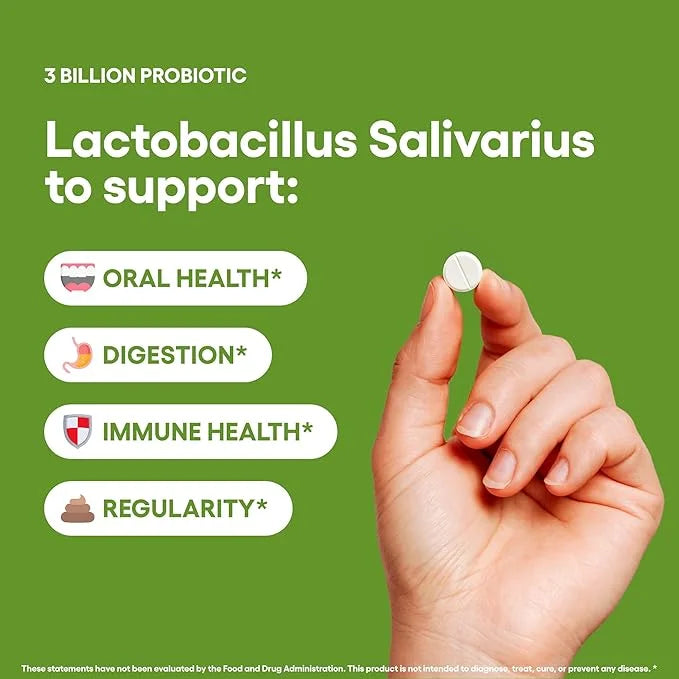 Lactobacillus Salivarius Probiotic Supplement 240 Tablets 3 Billion CFU Probiotics for Men & Women Supports Dental, Digest...