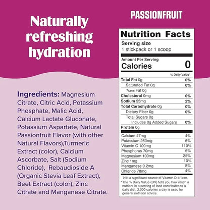 Ultima Replenisher Daily Electrolyte Powder Drink Mix – Passionfruit, 20 Stickpacks – Hydration Packets with 6 Electrolyte...