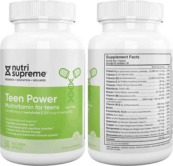 Nutri Supreme Teen Multivitamin for Boys 12-17, Best 30 Capsules