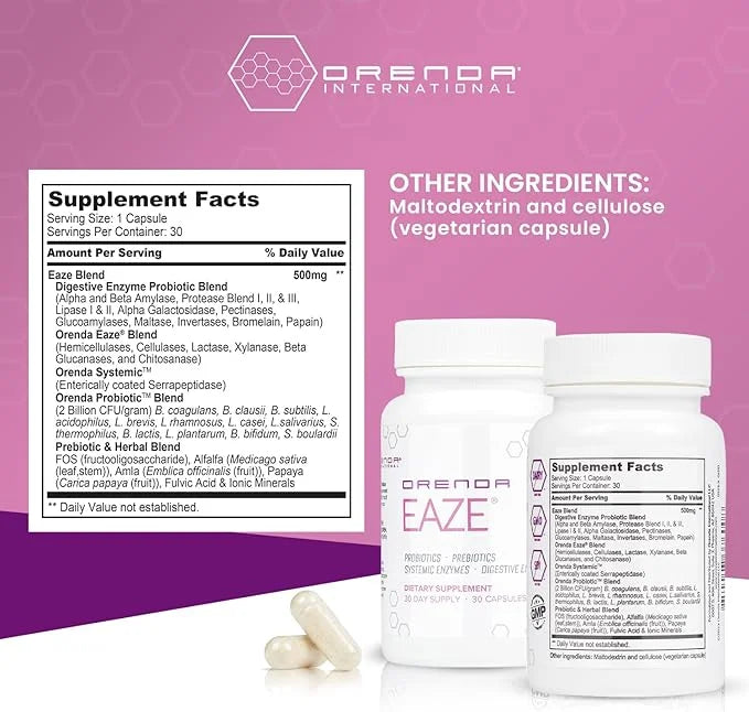 Orenda Eaze®: Gut Wellness Capsules 6-in-1 Digestive 30 Capsules
