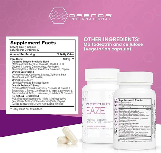 Orenda Eaze®: Gut Wellness Capsules 6-in-1 Digestive 30 Capsules