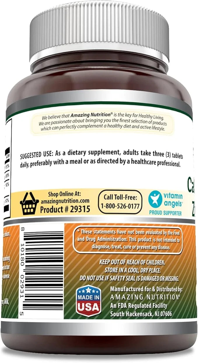 Amazing Formulas Calcium Magnesium Zinc D3 300 Tablets 1000mg - 400mg - 25mg Plus D3 600 600 IU 3 Tablets)