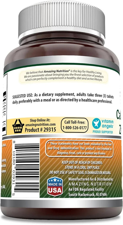 Amazing Formulas Calcium Magnesium Zinc D3 300 Tablets 1000mg - 400mg - 25mg Plus D3 600 600 IU 3 Tablets)