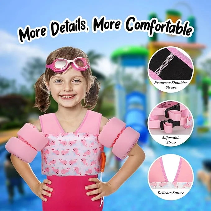 Moko Toddler Swim Vest for Kids, 20-50 lbs/22-66 lbs Clearance Swim Arm Band Cartoon Swimming Wings Pool Float Vests Sleev...