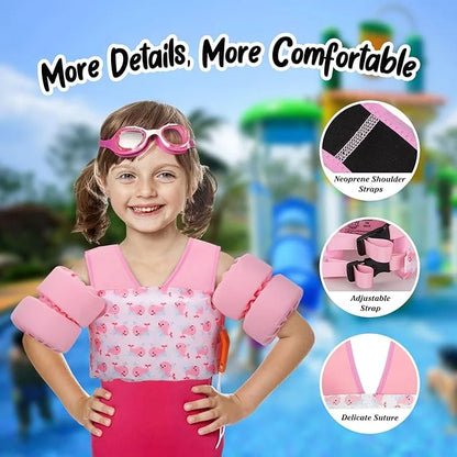 Moko Toddler Swim Vest for Kids, 20-50 lbs/22-66 lbs Clearance Swim Arm Band Cartoon Swimming Wings Pool Float Vests Sleev...