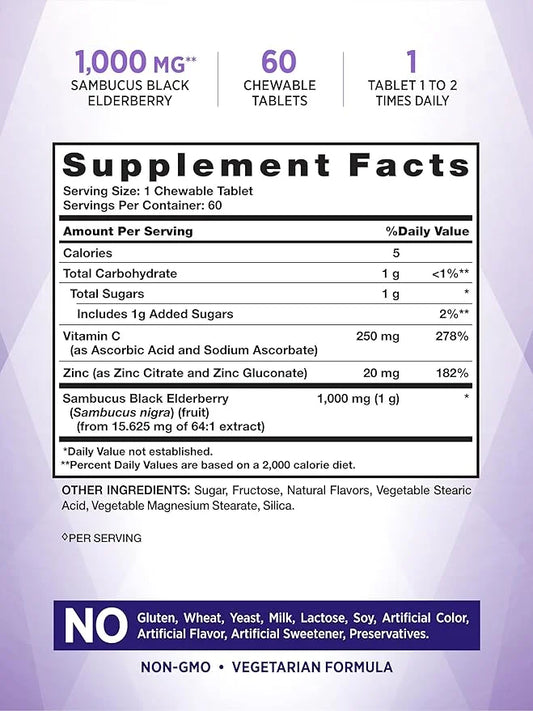 Black Elderberry Immune Complex 60 Chewable