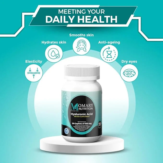 Hyaluronic Acid Supplement, Natural Skin Hydration, Advanced Joint Support and Mobility Booster, Type II Hydrolyzed Collag...