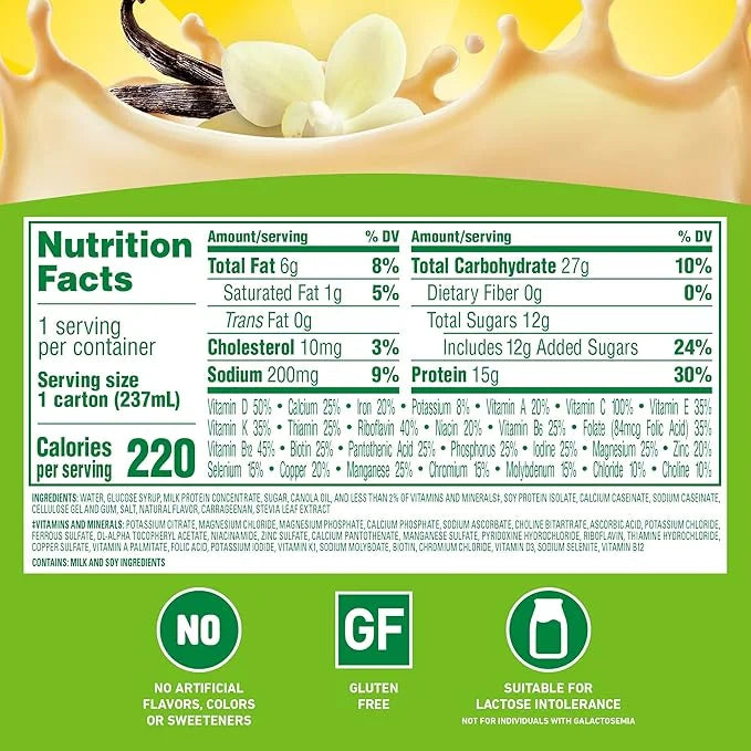 Carnation Breakfast Essentials High Protein Ready-to-Drink, Classic French Vanilla, 8 FL OZ Carton (Pack of 24) - Product ...