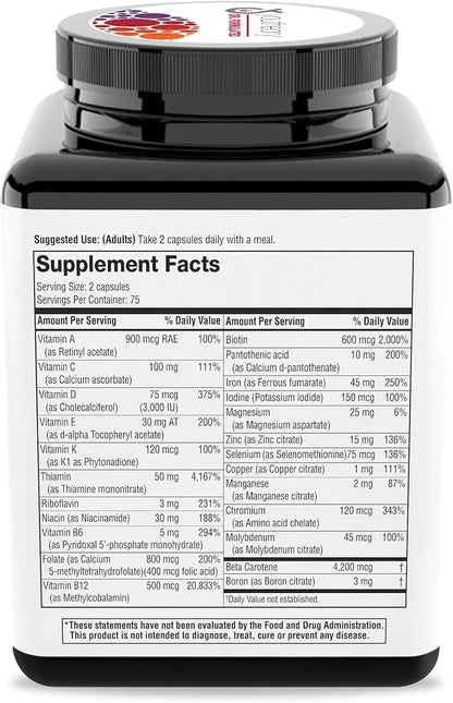 Youtheory High Potency Multi GLP-1 Support - High Absorption Multivitamins - for Immune Support & Bone Health - Gentle on ...