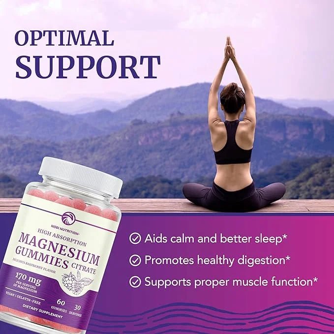 Magnesium Citrate Gummies | Extra Strength for Calm, Relaxation & Digestion | High Absorption Magnesium Gummies for Adults...