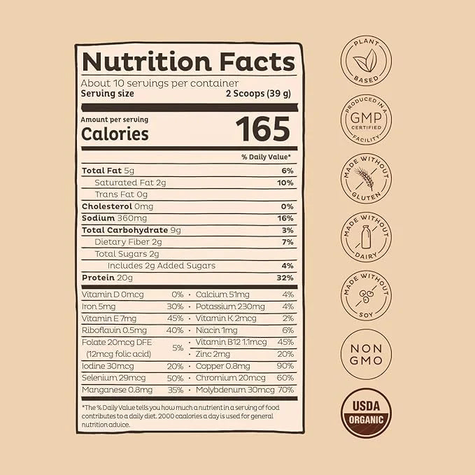 KOS Vegan Protein Powder, Chocolate Peanut Butter 10 Servings