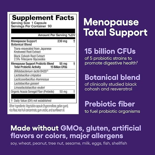 Physician's CHOICE Menopause Probiotic Supplement for Women - Supports Hormone Balance, Hot Flashes, Night Sweats, Weight ...