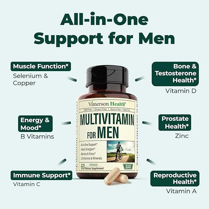 Multivitamin for Men B12, Zinc,