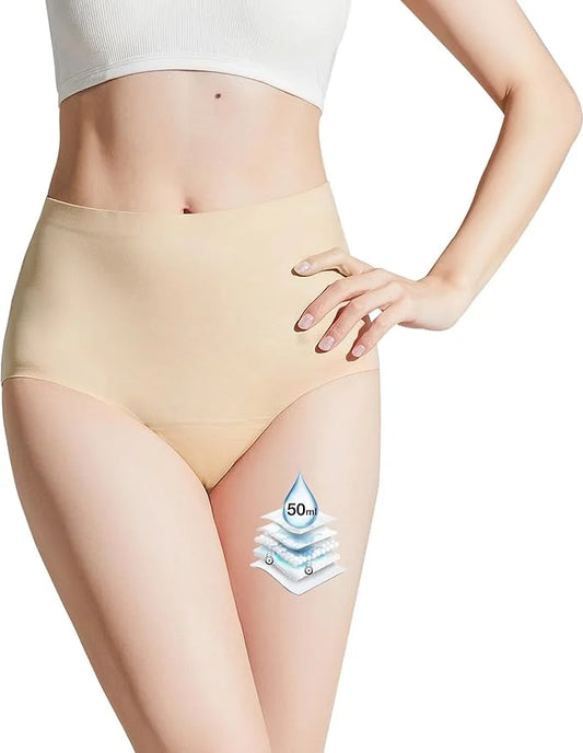 BATTEWA Incontinence Underwear for Women, Leak 50ml,Beige,2X-Large