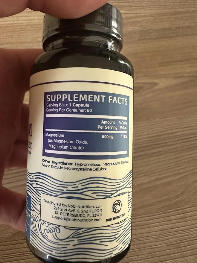 Magnesium Citrate Complex 500 MG for Calm, Relaxation, Constipation & Digestion Support | High Absorption Magnesium Supple...