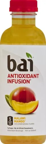 Bai5, 10 calorie Malawi Mango, 100% Natural, Antioxidant Infused Beverage, 18 Fl Oz - Product Image