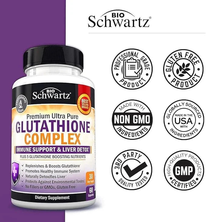 Glutathione Supplement Liver Detox with Quercetin 500mg 60ct 60ct