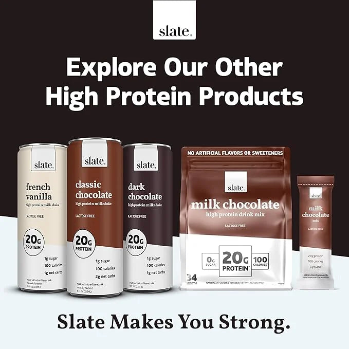 Slate Milk - High Protein Iced Coffee - Mocha Latte - 175mg Caffeine, Lactose Free Energy - 20g Protein, 1g Sugar, 110 Cal...
