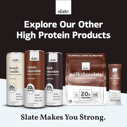 Slate Milk - High Protein Iced Coffee - Mocha Latte - 175mg Caffeine, Lactose Free Energy - 20g Protein, 1g Sugar, 110 Cal...