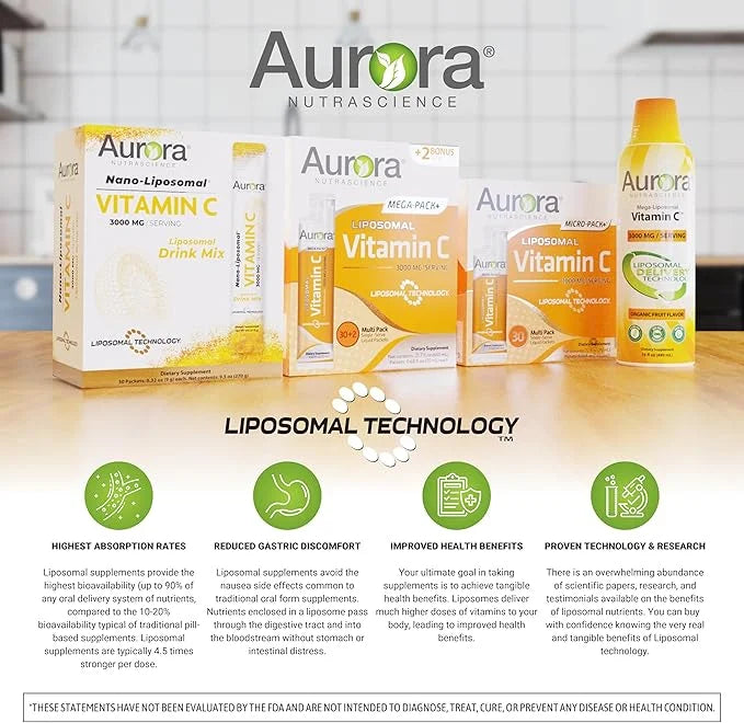 Aurora Nutrascience, Mega-Liposomal Vitamin C, 3,000 16 oz (480 mL)