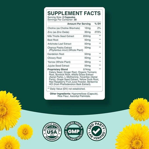 Liver Support Supplement with Zinc Oxide