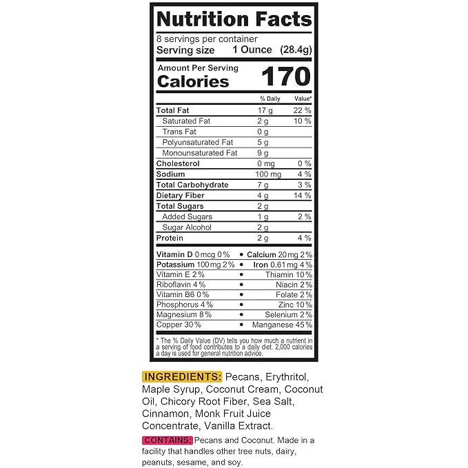 TGB Maple Pecan, Keto Nuts, No Added Sugar, Gluten Free, Healthy Low Carb Snack, 8oz Resealable Bag (Pack of 1) - Product ...