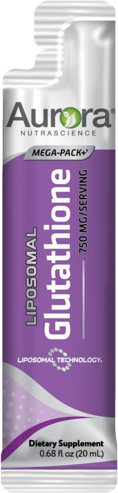 Aurora Nutrascience Mega-Liposomal Liquid Glutathione, Immune System Support, Antioxidant, 750 mg per Serving, 10 Single-S...