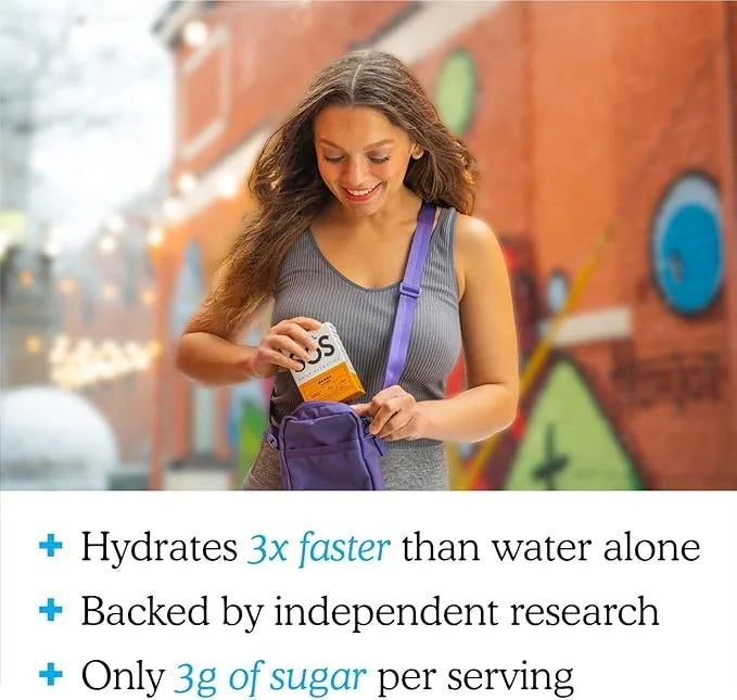 SOS Hydration Electrolyte Powder Packets, Mango Flavor, 8 Stick Packs – Low-Calorie, Rapid Rehydration, Made in USA, Keto ...