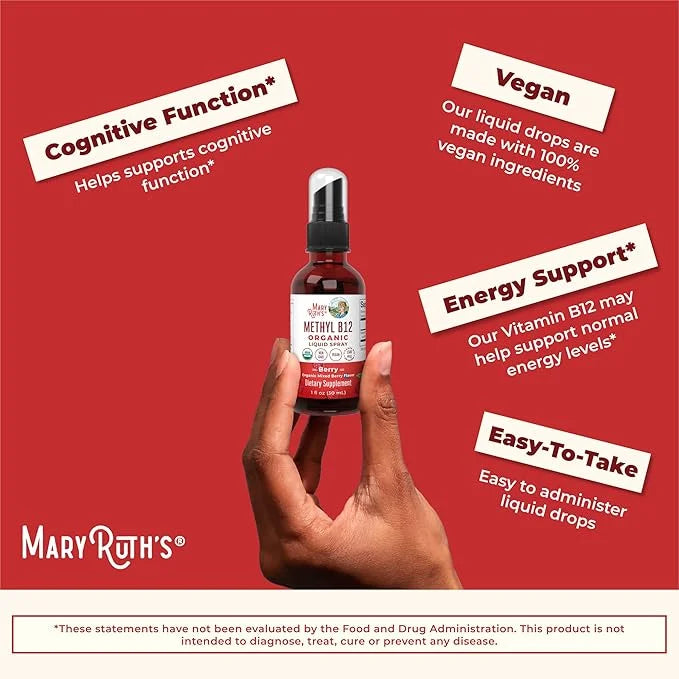 MaryRuth Organics Vitamin B12 Spray B12 Liquid B12 Vitamin 1 Fl