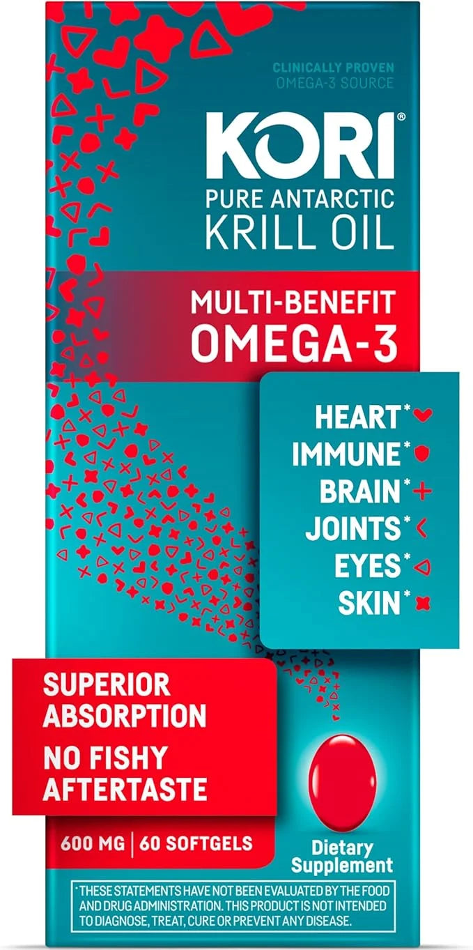 Kori Krill Oil Omega 3 Superior 600 mg, 60 Softgels