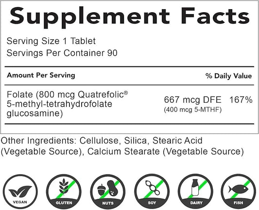 Active Folate Quatrefolic Acid 5-MTHF Methylfolate